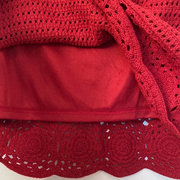 Universal Thread Red Crochet Drawstring Mini Skirt - Picture 8 of 8